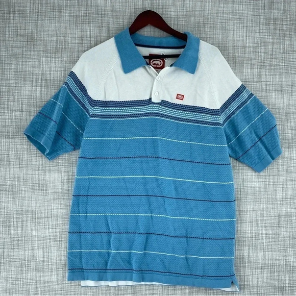 Ecko Unlimited Mens Size l sweater polo shirt textured 1028 - Picture 1 of 10